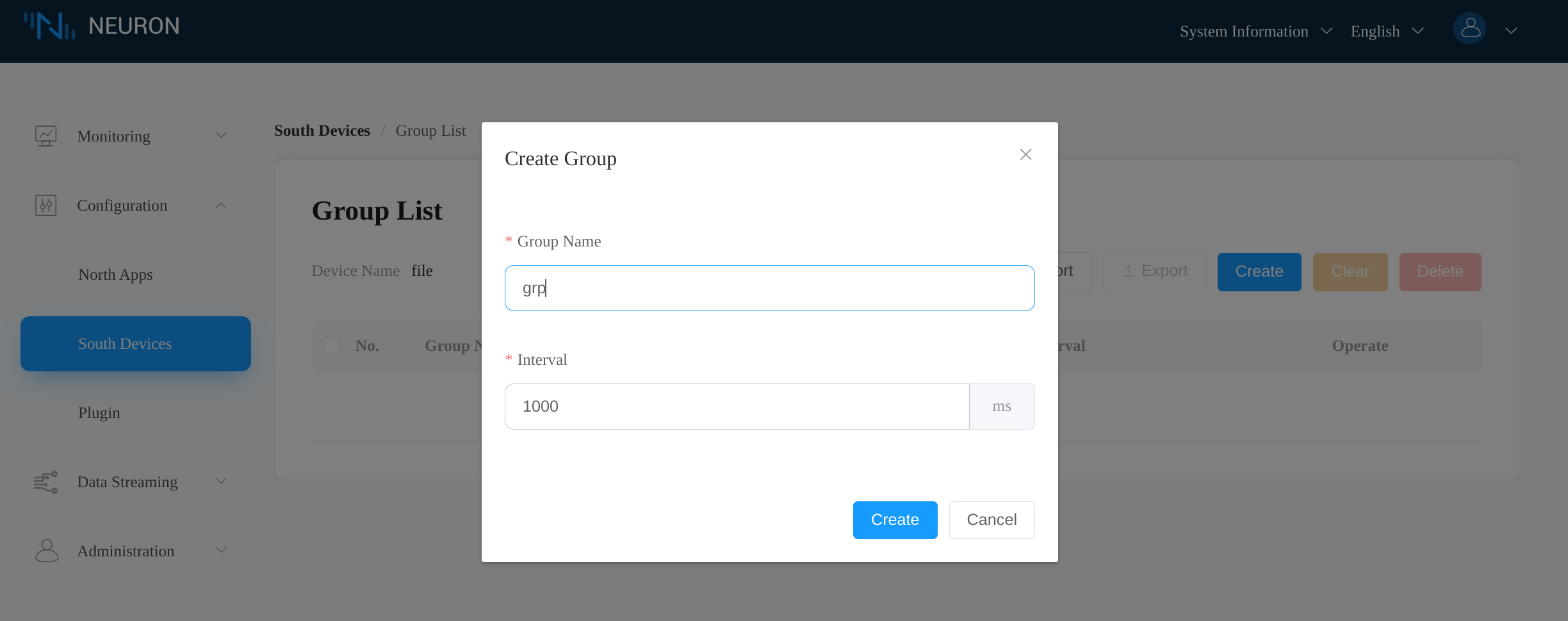 Add a group to the file node in Neuron dashboard